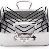 Mauviel M'Cook Stainless Steel Roasting Pan With Rack, 13.5 X 9.8 Inch