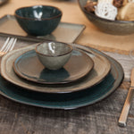 D&V Ston Porcelain Dinnerware Dinner Platter, 14-Inch, Set of 3, Twilight