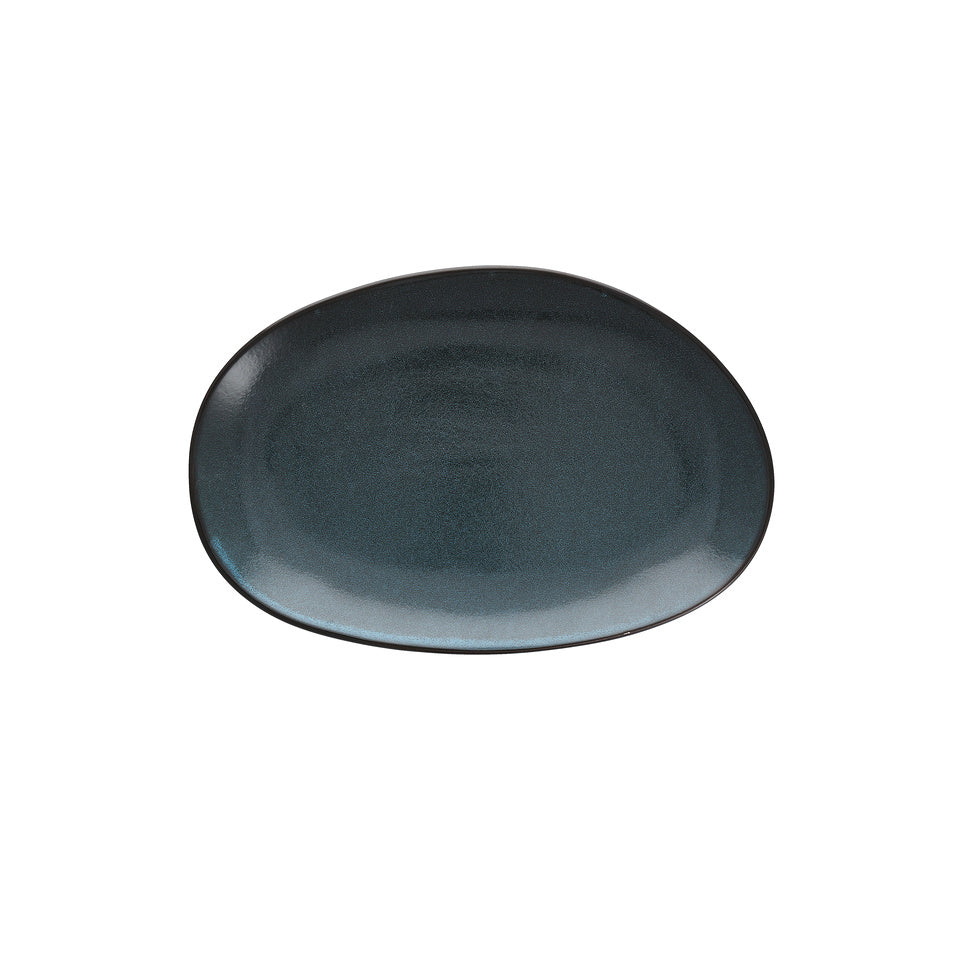 D&V Ston Porcelain Dinnerware Dinner Platter, 14-Inch, Set of 3, Twilight