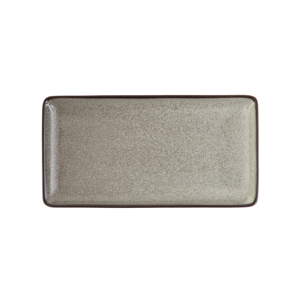 D&V Ston Porcelain Dinnerware Rectangle Tray, 9" x 4.75", Set of 6