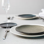 D&V Ston Porcelain Dinnerware Dinner Plate, 10-Inch, Set of 6, Mist