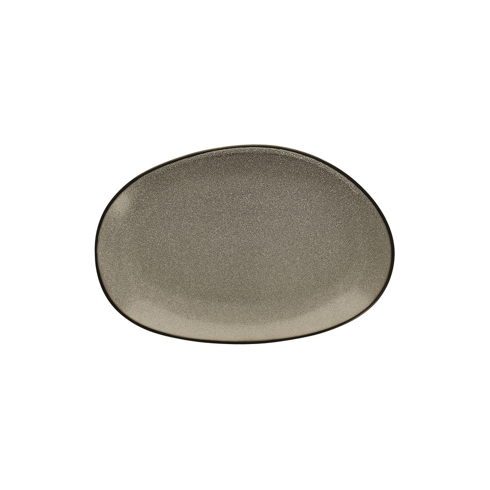 D&V Ston Porcelain Dinnerware Dinner Platter, 14-Inch, Set of 3