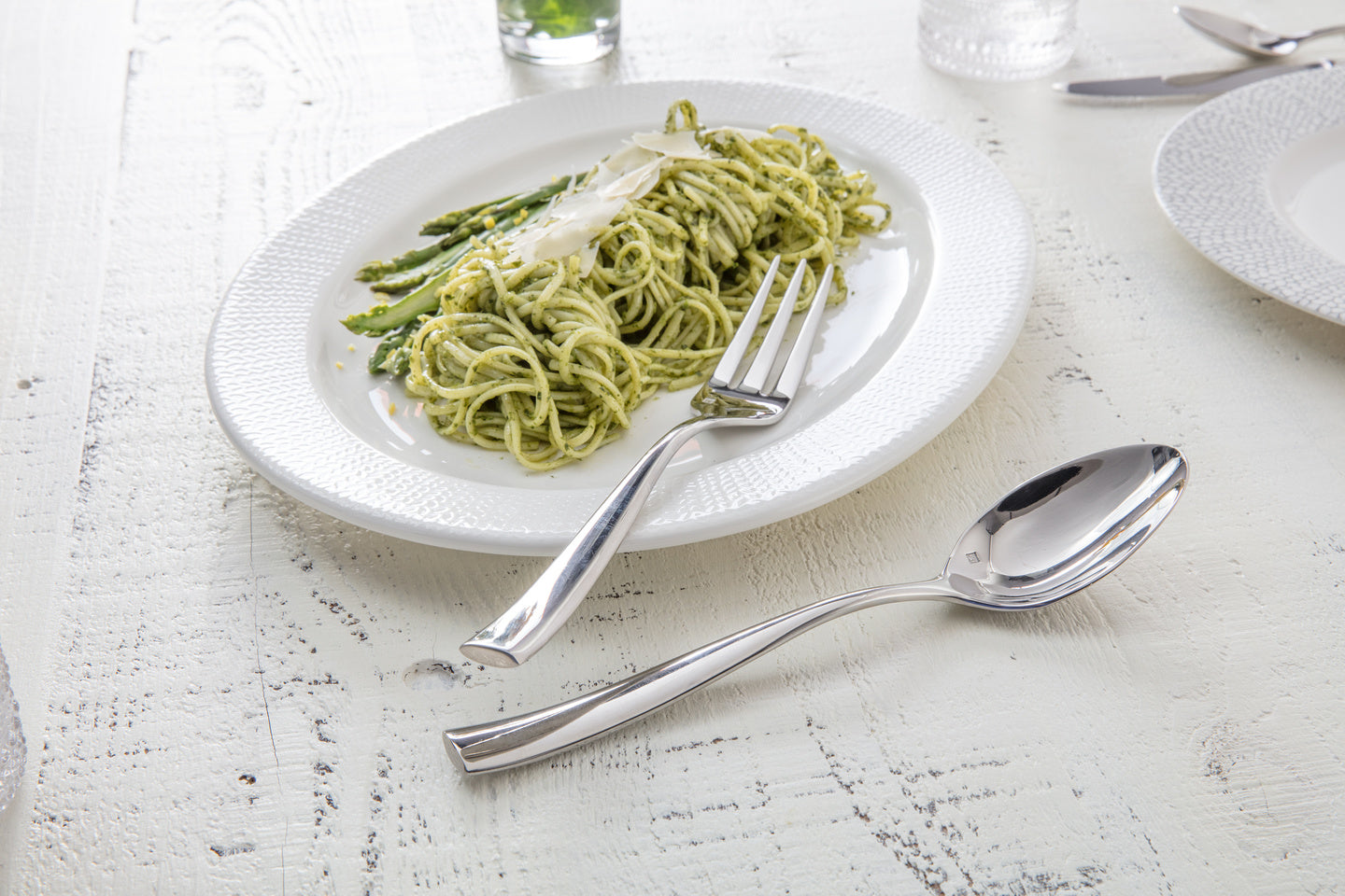 Fortessa Lucca Flatware Set, 5-Piece, Polished Stainless