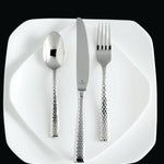 Fortessa Lucca Flatware Set, 5-Piece, Faceted Stainless
