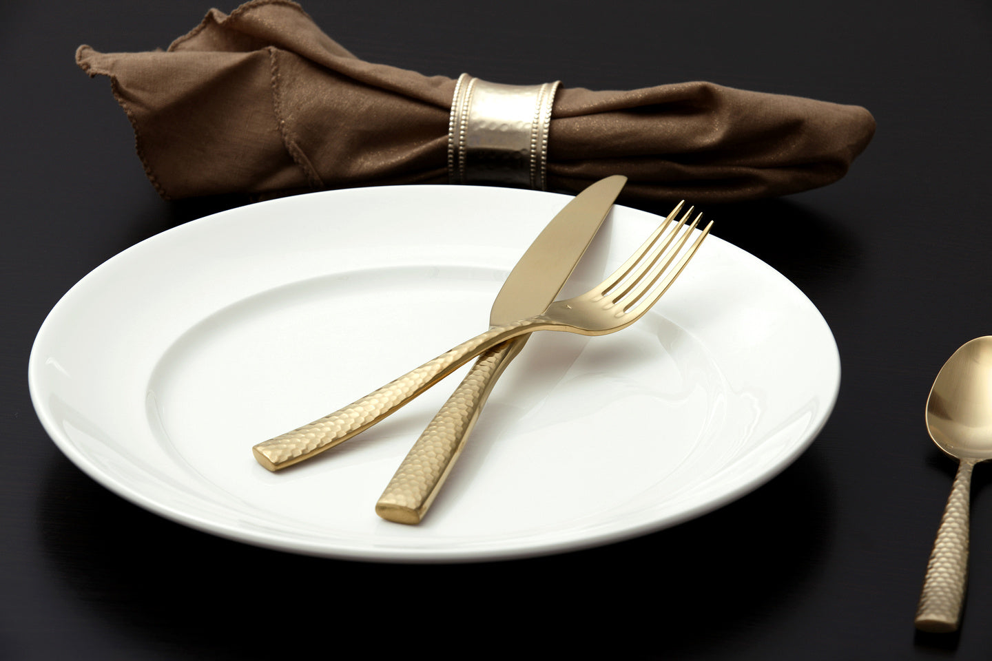 Fortessa Lucca Flatware Set, 5-Piece, Gold