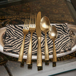 Fortessa Lucca Flatware Set, 5-Piece, Gold