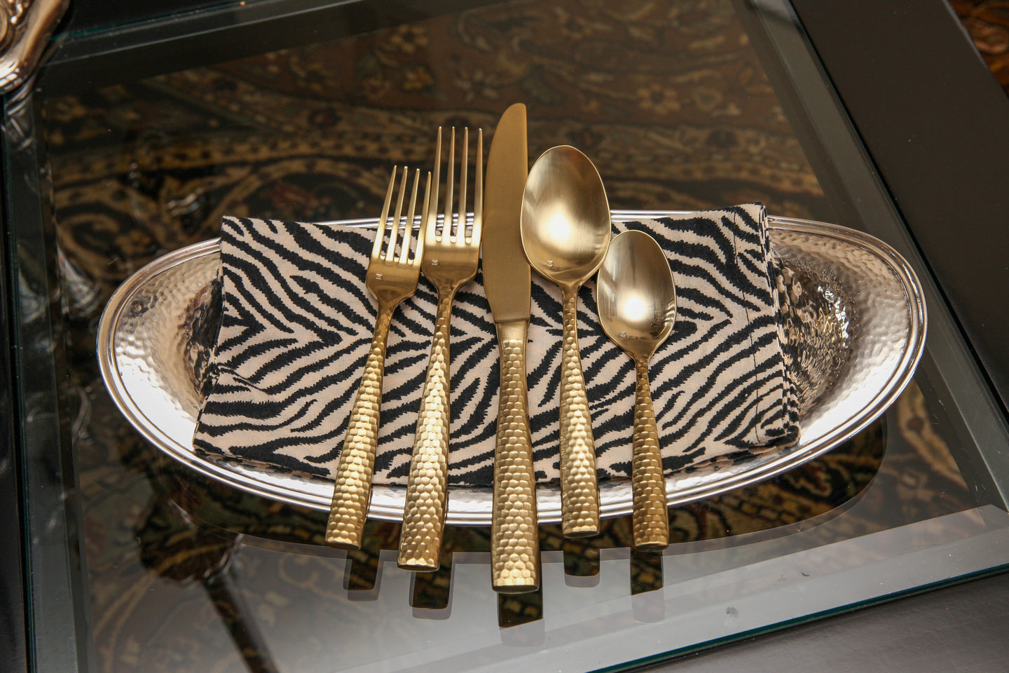 Fortessa Lucca Flatware Set, 5-Piece, Gold