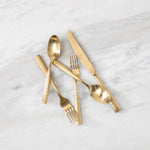 Fortessa Lucca Flatware Set, 20-Piece, Gold