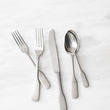 Fortessa Ashton Antiqued Flatware 5 Piece Place Setting, Stainless Steel