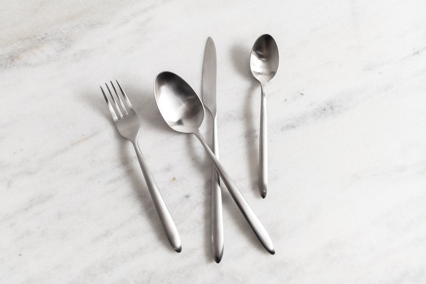 Fortessa Velo Brushed Flatware Set, 20-Piece, Brushed Stainless