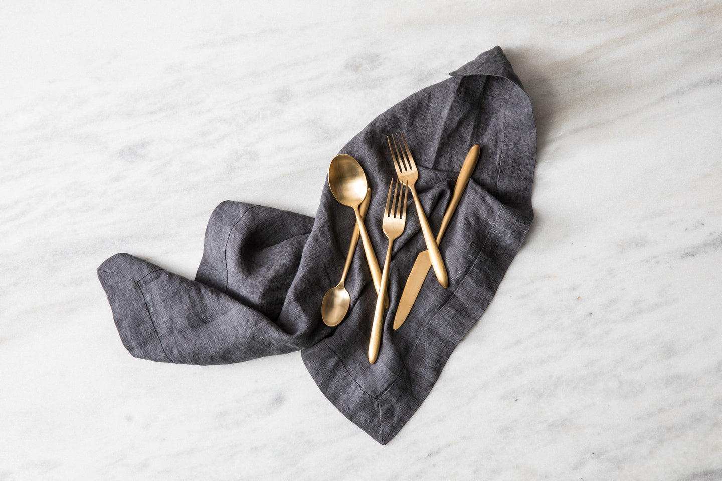 Fortessa Velo Brushed Flatware Set, 5-Piece, Brushed Gold