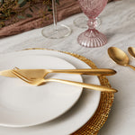 Fortessa Velo Brushed Flatware Set, 5-Piece, Brushed Gold