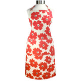 MU Kitchen MUincotton Apron Red Poppy Print 26 Inch x 35 Inch Kitchen