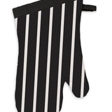 MU Kitchen 100% Cotton Terry-Lined Pinstripe Oven Mitt, 13-Inch, Onyx