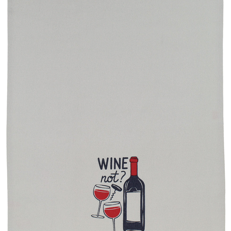 MU Kitchen Designer Print Kitchen Towel, Wine Not