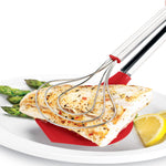 Cuisipro 13 Inch Fish Tongs Stainless Steel Silicone Locking Long Seafood