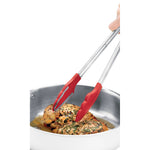 Cuisipro 12 Inch Tongs With Teeth, Red