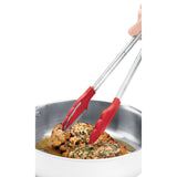 Cuisipro 12 Inch Tongs With Teeth, Red