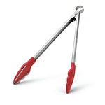 Cuisipro 12 Inch Tongs With Teeth, Red