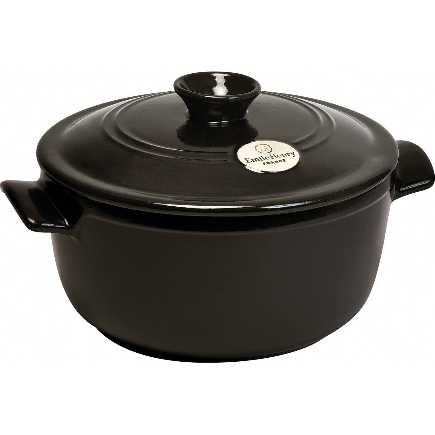 Emile Henry Flame Round Stewpot Dutch Oven, 2.6 Quart, Charcoal