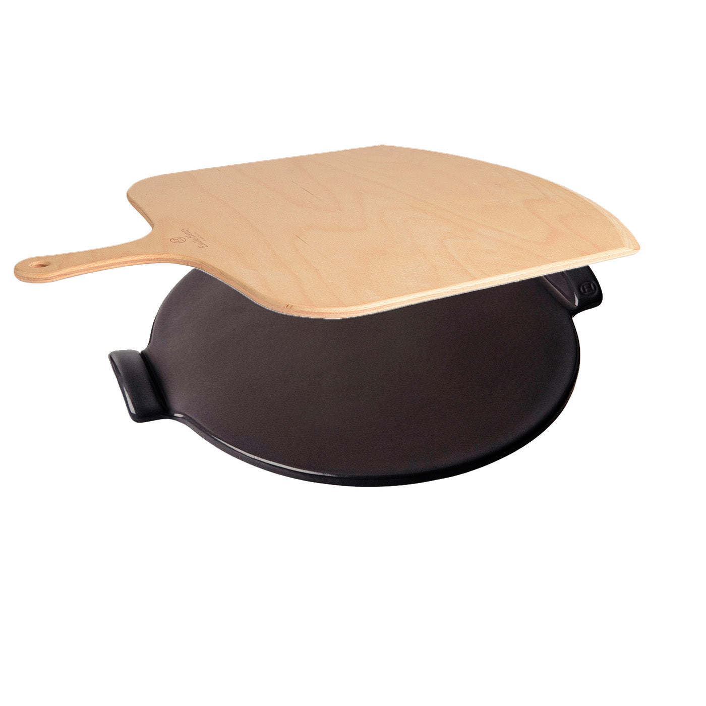 Emile Henry 14.5 Inch Pizza Stone & Peel Gift Set, Charcoal