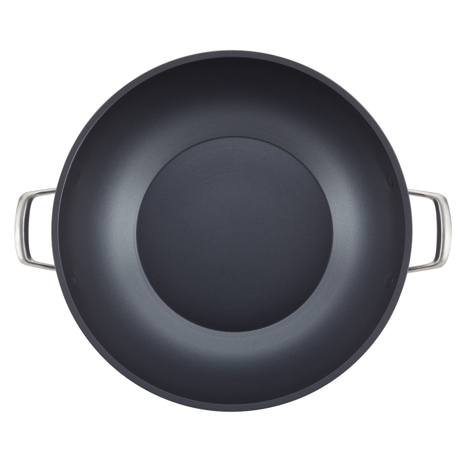 Anolon Accolade Hard Anodized Nonstick Wok with Lid, 13.5-Inch, Gray
