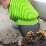 Fusionbrands WaveSponge Silicone Scraper, Squeegee & Scrub Sponge, Gray