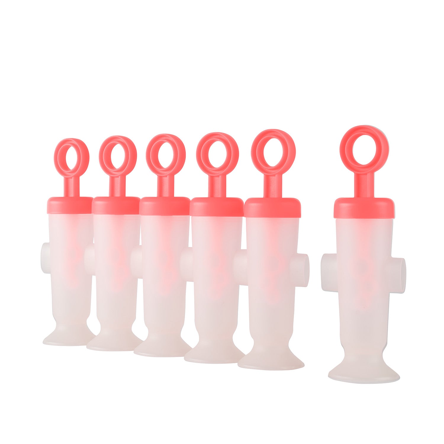 Cuisipro Snap-Fit Circle Pop Mold, 2.9oz/85ml, Set of 6, Coral