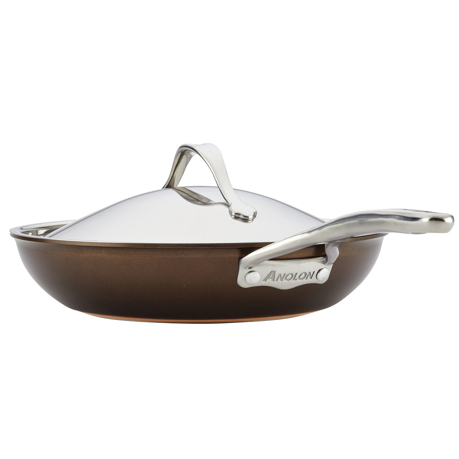 Anolon Nouvelle Copper Luxe Hard-Anodized Nonstick Cookware Set, 11-Piece, Sable