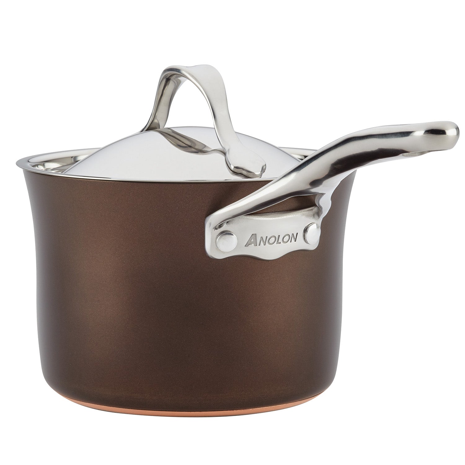 Anolon Nouvelle Copper Luxe Hard-Anodized Nonstick Cookware Set, 11-Piece, Sable