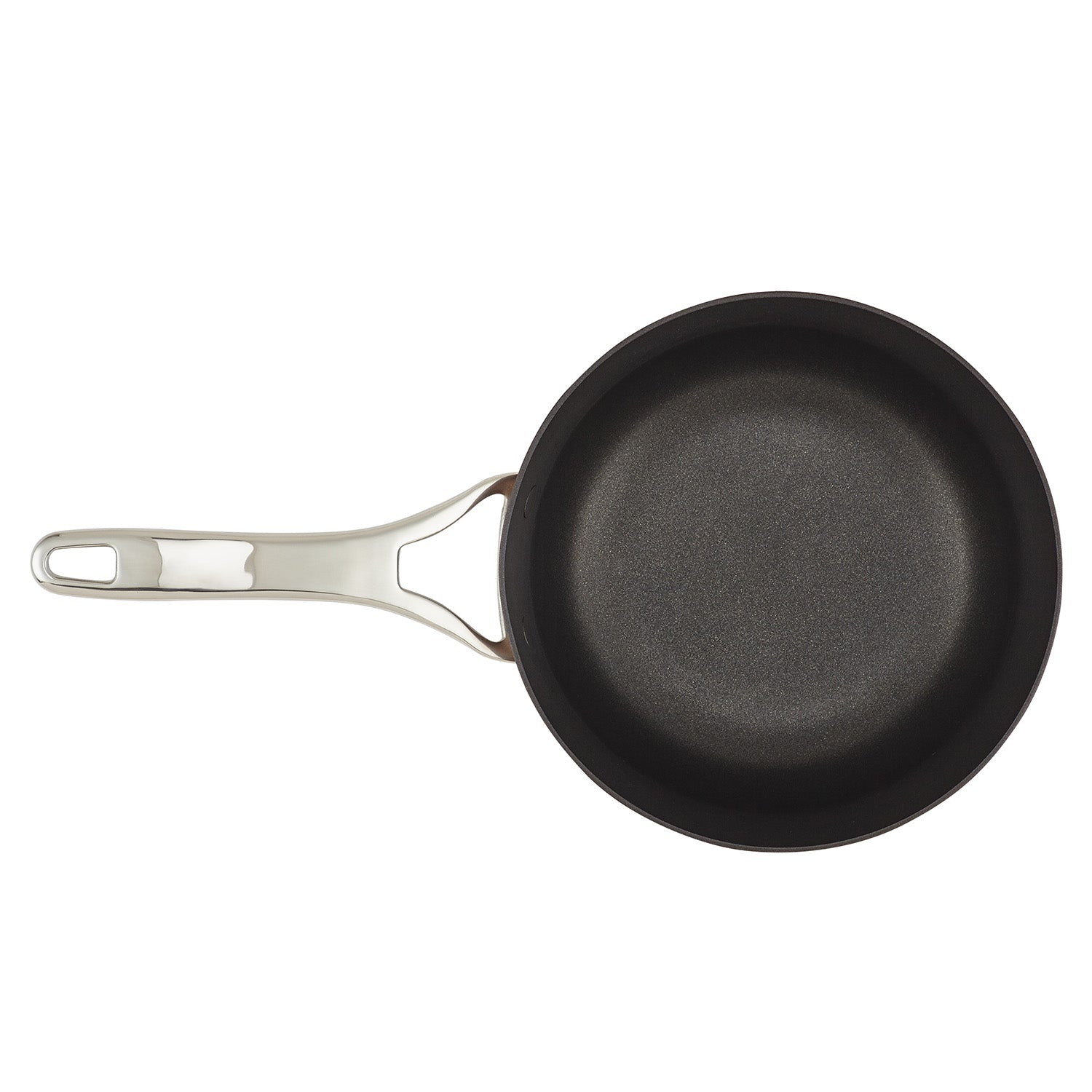 Anolon Nouvelle Copper Luxe Hard-Anodized Nonstick Saucier with Lid, 2.5-Quart, Sable