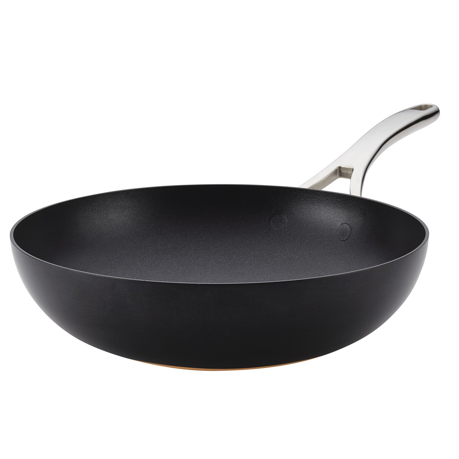 Anolon Nouvelle Copper Luxe Hard-Anodized Nonstick Stir Fry, 12-Inch, Onyx