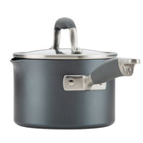 Anolon Advanced Home Hard-Anodized Nonstick Saucepan with Straining Lid, 2-Quart, Moonstone