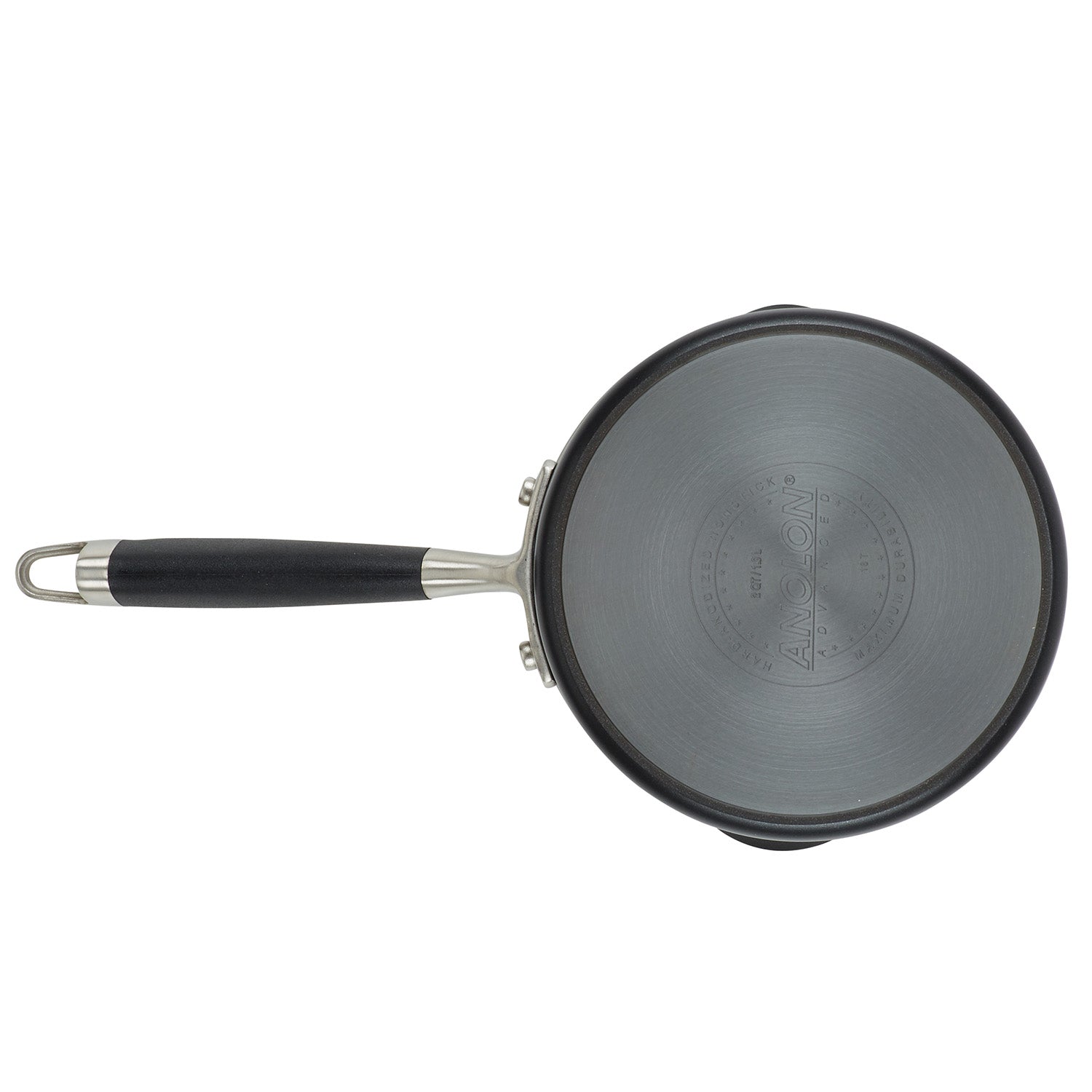 Anolon Advanced Home Hard-Anodized Nonstick Saucepan with Straining Lid, 2-Quart, Onyx