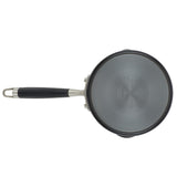 Anolon Advanced Home Hard-Anodized Nonstick Saucepan with Straining Lid, 2-Quart, Onyx