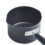 Anolon Advanced Home Hard-Anodized Nonstick Saucepan with Straining Lid, 2-Quart, Onyx
