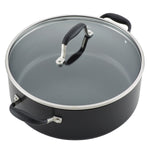 Anolon Advanced Home Hard-Anodized Nonstick Wide Stockpot with Lid, 7.5-Quart, Onyx