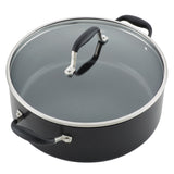 Anolon Advanced Home Hard-Anodized Nonstick Wide Stockpot with Lid, 7.5-Quart, Onyx