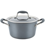 Anolon Advanced Home Hard-Anodized Nonstick Saucepot with Lid, 4.5-Quart, Moonstone