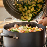 Anolon Advanced Home Hard-Anodized Nonstick Wide Stockpot with Steamer Insert Set, 3-Piece, Moonstone