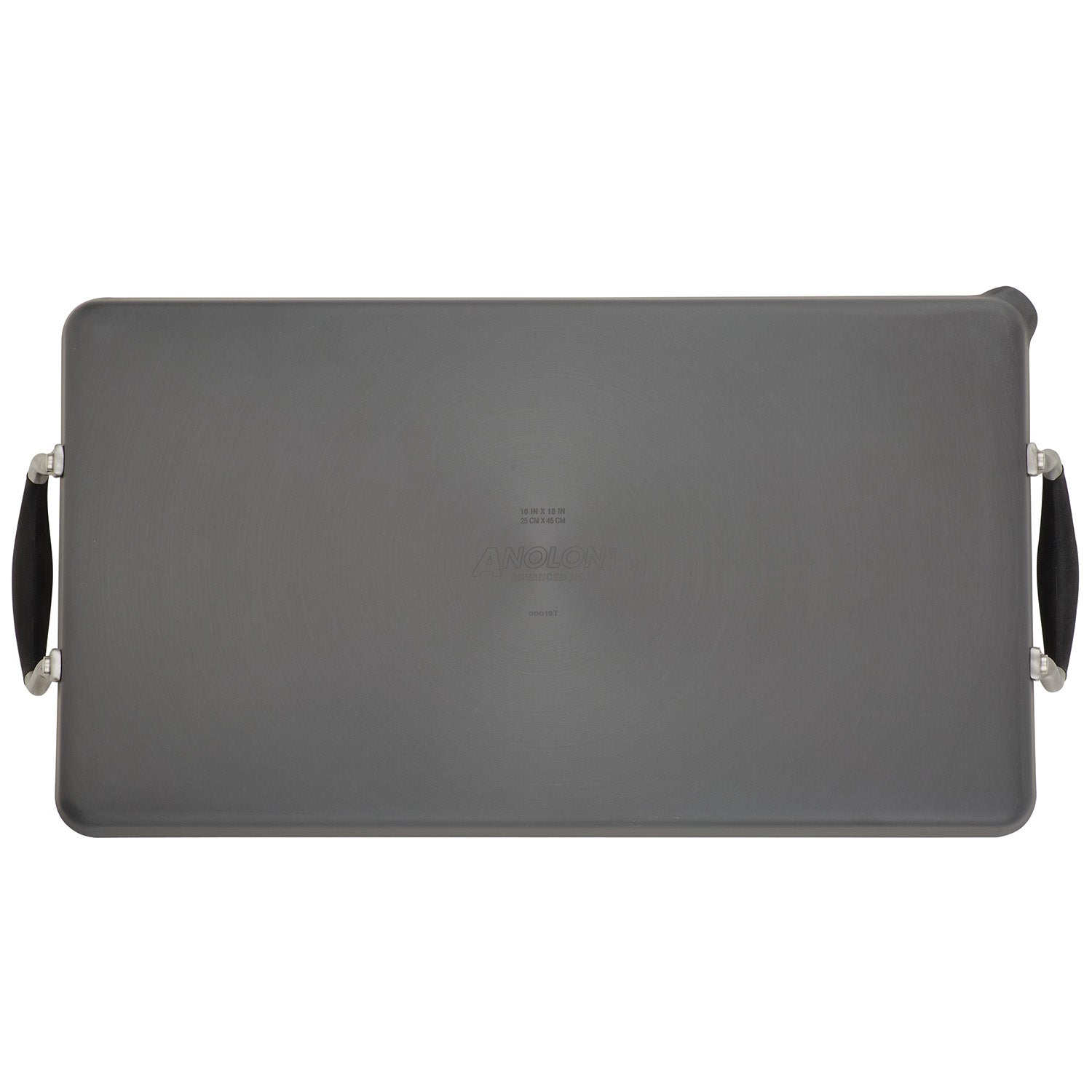 Anolon Advanced Home Hard-Anodized Nonstick Double Burner Griddle, 10-Inch x 18-Inch, Onyx