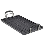 Anolon Advanced Home Hard-Anodized Nonstick Double Burner Griddle, 10-Inch x 18-Inch, Onyx