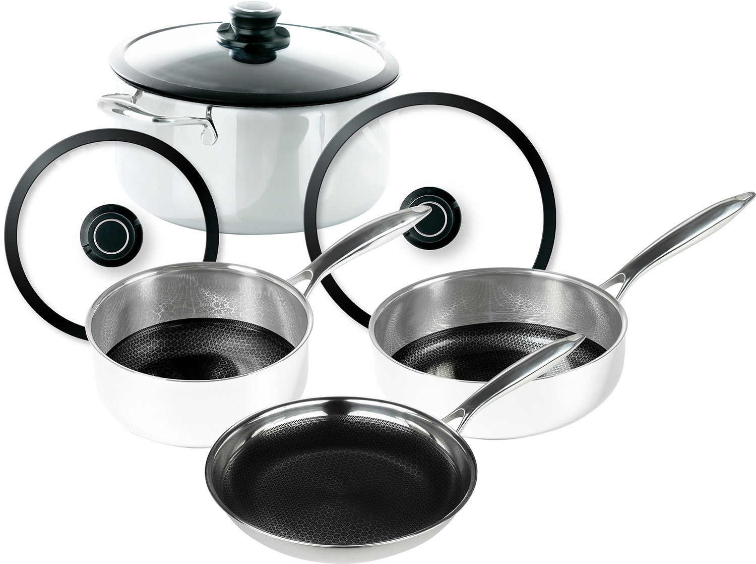 Frieling Black Cube Hybrid Quick Release 7 Piece Cookware Set