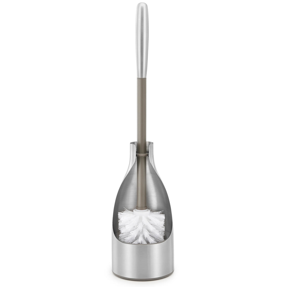 Polder Stainless Steel Toilet Brush Caddy, Brushed