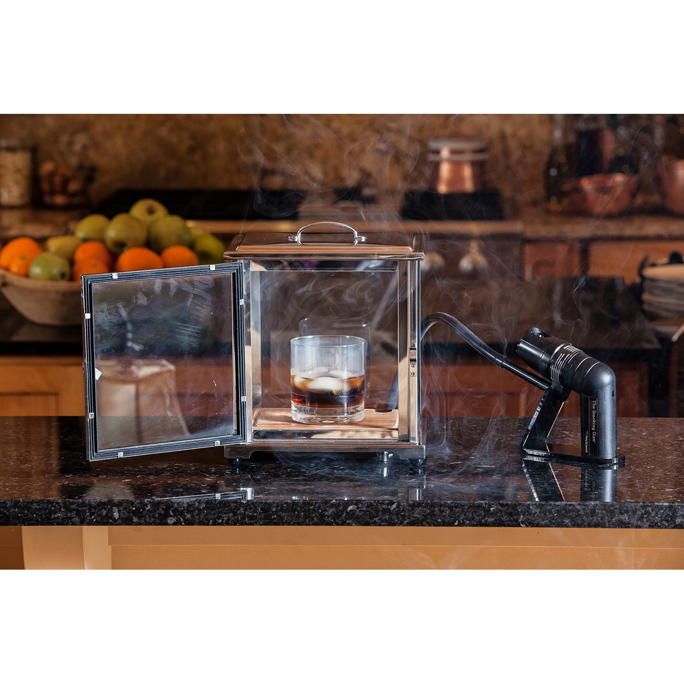 Crafthouse by Fortessa Cocktail Smoking Box w/Handheld Smoker, Stainless Steel