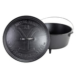 Lodge Yellowstone 8 Quart Seasoned Cast Iron Power Y Deep Camp Dutch Oven, 12 Inch Diameter