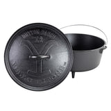 Lodge Yellowstone 8 Quart Seasoned Cast Iron Power Y Deep Camp Dutch Oven, 12 Inch Diameter