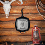 Lodge Yellowstone 10.5 Inch Seasoned Square Cast Iron Cowboy Grill Pan