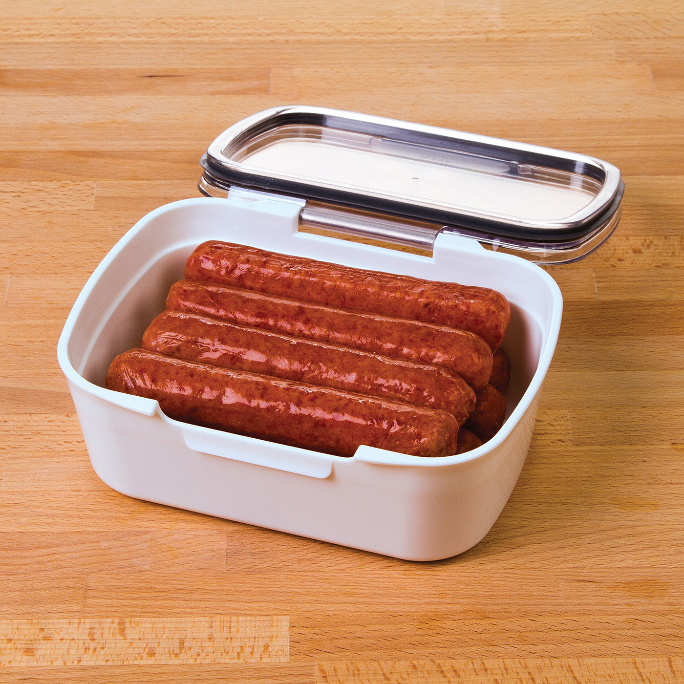 Progressive Prepworks Air Tight Mini Deli ProKeeper with Hinged Lid, White