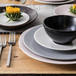 Fortessa Vitraluxe Dinnerware Heirloom Dinner Plate, 10.75-Inch, Set of 4, Charcoal